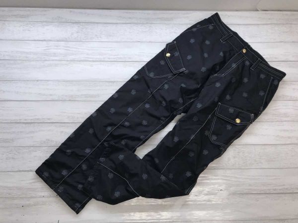 VIVA HEART ビバハート DRESS CAMP ドレスキャンプ メンズ ゴルフ 古着 総柄 中綿 トラック パンツ 裏起毛 ポリエステル100% 79 黒拍卖