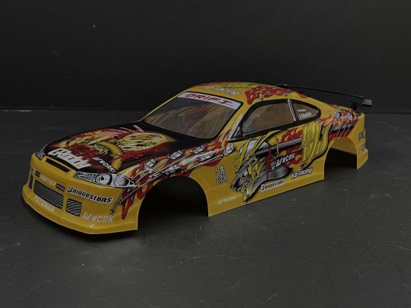 ☆練習用、乗せ換え、予備におススメです!☆【激安】S15 シルビア タイプ 黄 1/14 ドリフトラジコンカー用 スペアボディー 拍卖