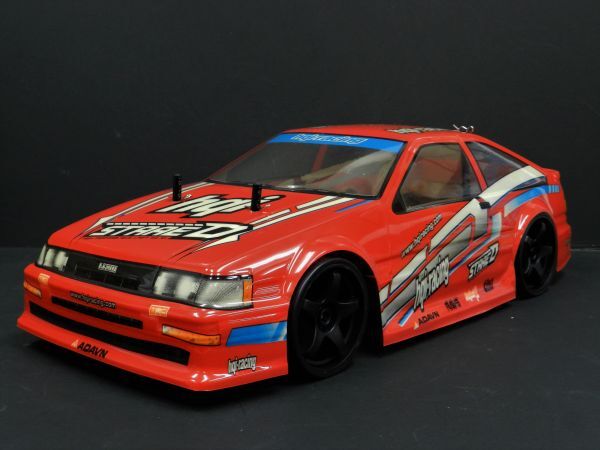 ☆スペアボディー付☆ 2.4GHz 1/10 ドリフトラジコンカー トヨタ 86レビン タイプ 赤 【ターボ機能付き・塗装済み完成品・フルセット】拍卖