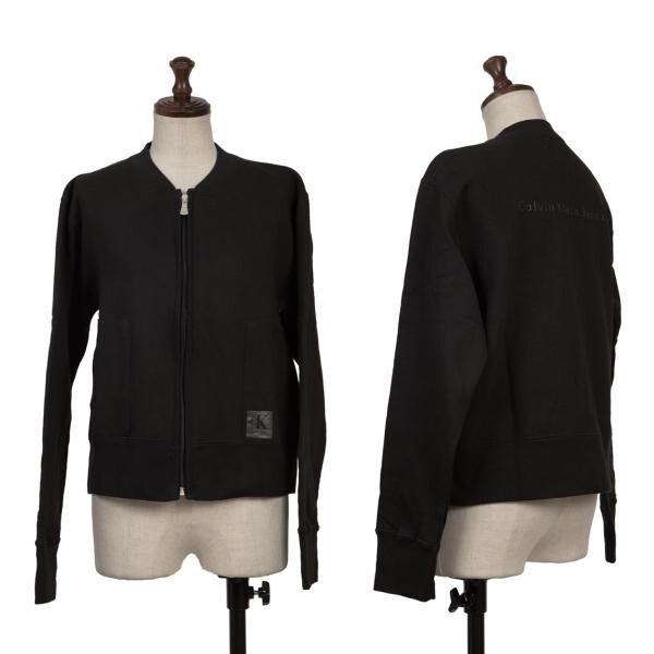 カルバンクラインジーンズCalvin Klein Jeans バックロゴジップアップスウェットブルゾン 黒M拍卖
