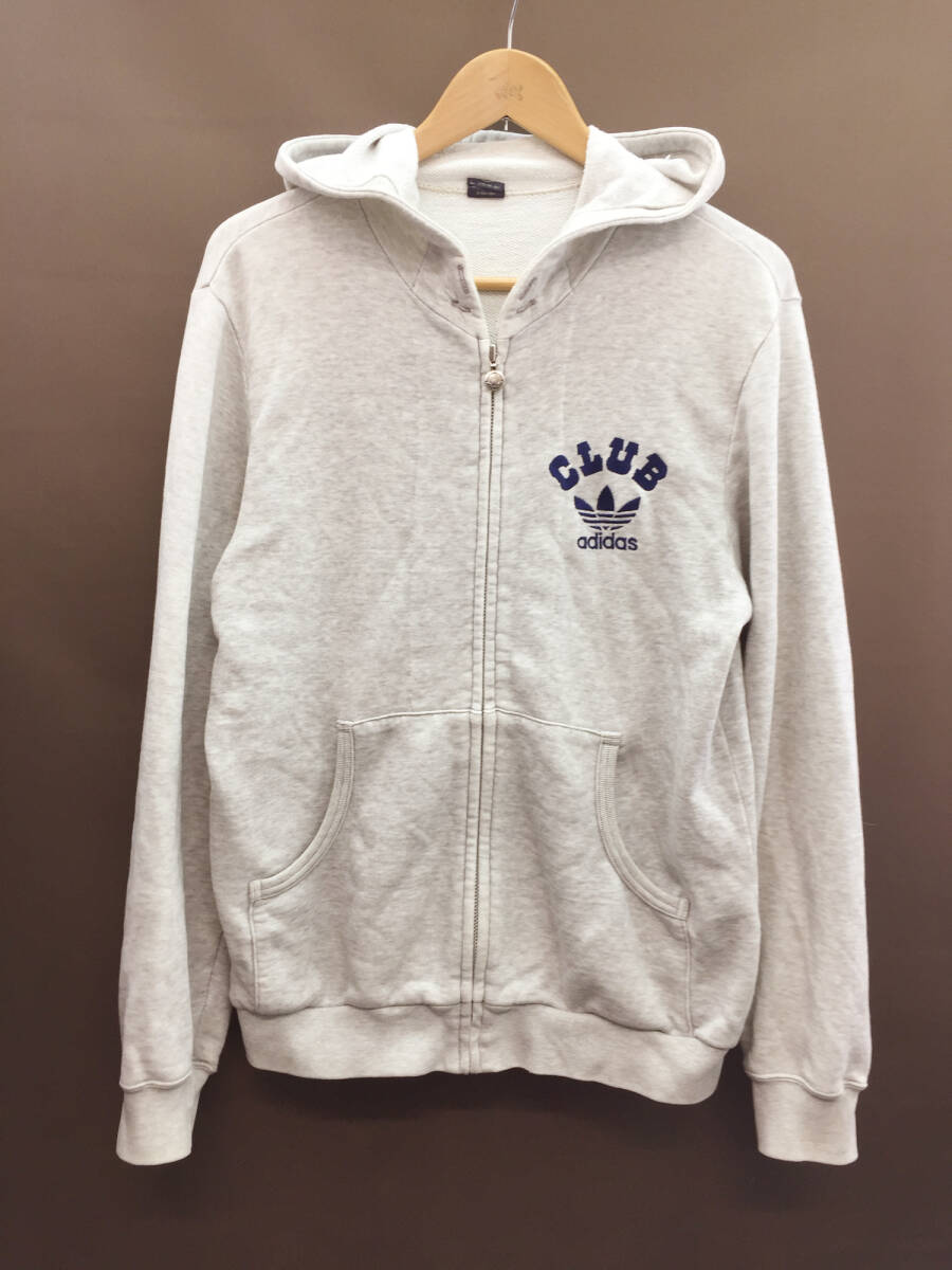 a■ビンテージ CLUBadidasクラブアディダス 70s80s 長袖ジップパーカー L拍卖