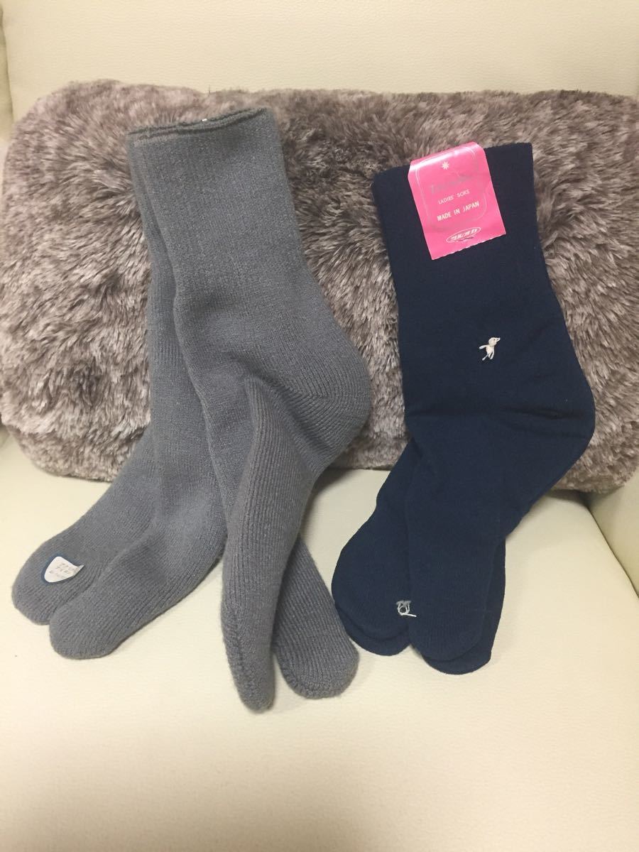 757.新品☆足袋風靴下2足☆23センチ拍卖