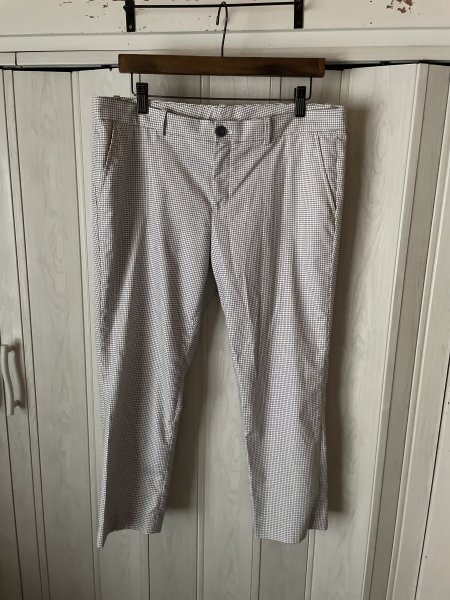 ◆UNIQLO/ユニクロ/格子柄のクロップドパンツ/W76◆pt拍卖