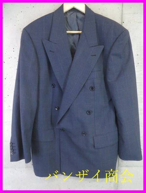 5230b6◆美品です◆ロロピアーナ◆HUGO BOSS ヒューゴボス チェック柄 ダブルジャケット 48/ブレザー/スーツ/コート/大谷翔平着用ブランド拍卖