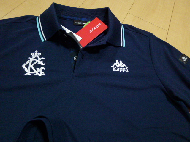 ◆60%OFF/新品!【Kappa GOLF】カッパ 半袖シャツ/NV/L ◆KGA12SS12/正規日本仕様【UV/DRY/Regular FIT】拍卖