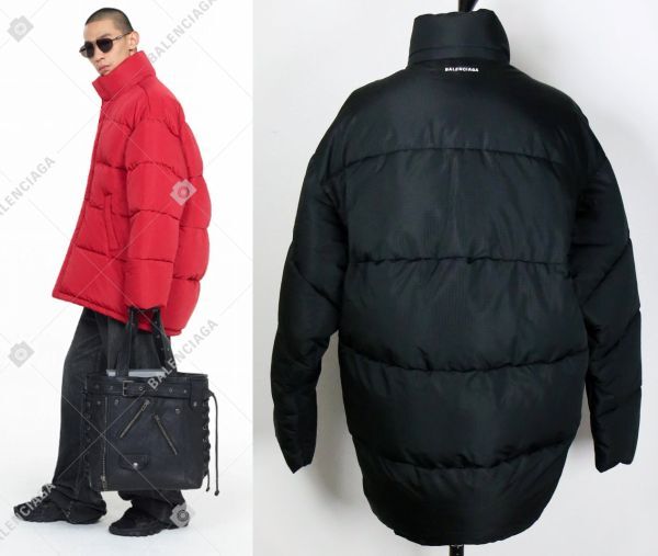 20AW BALENCIAGA C Shape Puffer Jacket size44 black バレンシアガ 中綿 ジャケット b9193拍卖