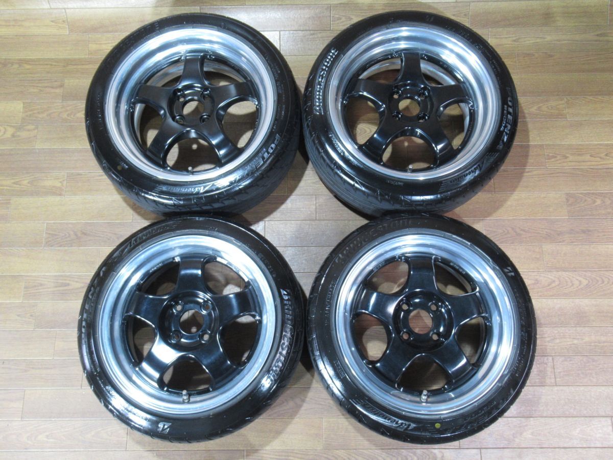 WORKマイスターMEISTER S1R 6.5J-15+38 6.5J-16+37 100/4H 165/55R15 195/45R16 15/16インチアルミホイール+BS RE004タイヤ4本 S660拍卖
