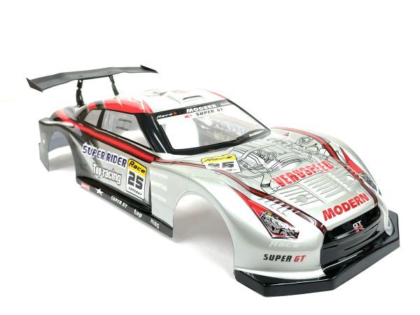 【激安!日本全国送料無料!】R35 GTR タイプ 銀 1/14 ドリフトラジコンカー用 スペアボディー ※乗せ換え、予備におススメです!拍卖