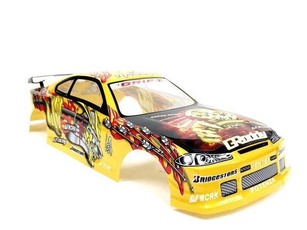 【激安!日本全国送料無料!】S15 シルビア タイプ 黄 1/14 ドリフトラジコンカー用 スペアボディー ※乗せ換え、予備におススメです!拍卖