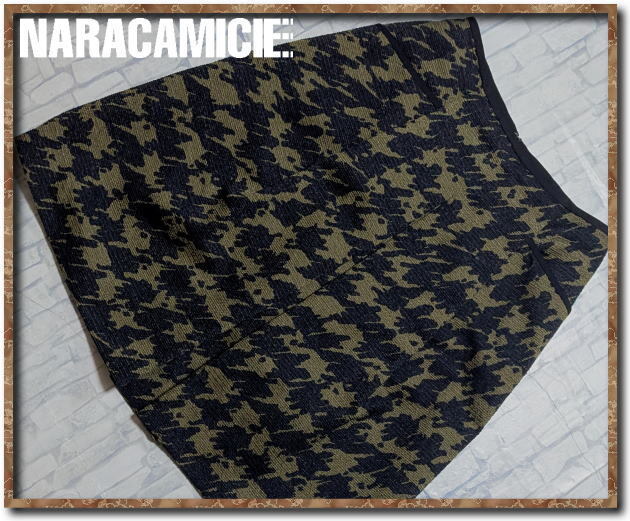 ☆NARACAMICIE ナラカミーチェ 千鳥格子スカート カーキ×紺☆拍卖