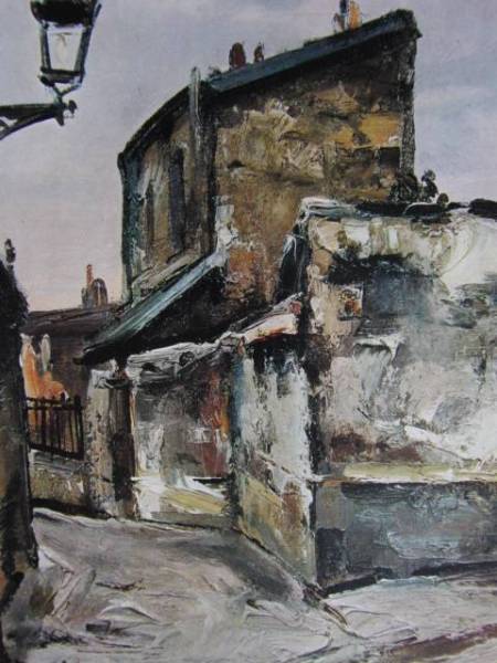 荻須 高徳、瓦斯灯、希少な額装用画集より、新品高級額装付、状態良好、送料無料、y321拍卖