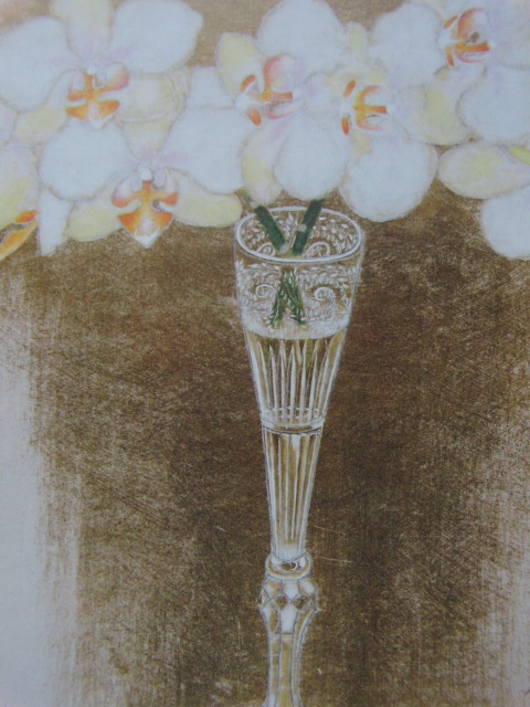 吉田善彦、【胡蝶蘭】、希少な額装用画集より、新品額装付、状態良好、送料込み拍卖