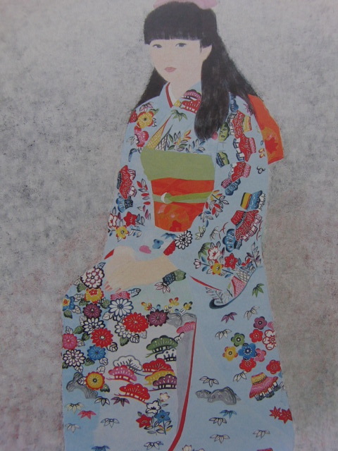 鈴木美江、【装う】、希少な額装用画集より、新品額装付、状態良好、送料込み拍卖