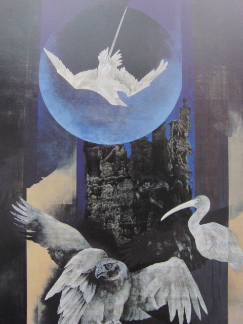 佐々木裕久、【鳥偲考-眺】、希少な額装用画集より、新品額装付、状態良好、送料込み拍卖