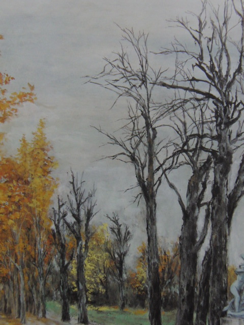 那須勝哉、【晩秋―ルクサンブルグ公園】、希少な額装用画集より、新品額装付、状態良好、送料込み拍卖