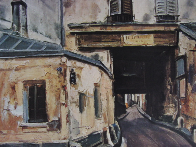荻須高徳、【Passage Saint-Sebastien サンセバスチャンの通路】、希少な大判額装用画集より、新品額装付、状態良好、送料込み拍卖