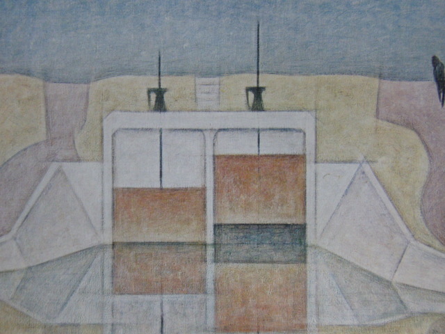 牛島憲之、【水門】、希少な大判額装用画集より、新品額装付、状態良好、送料込み拍卖