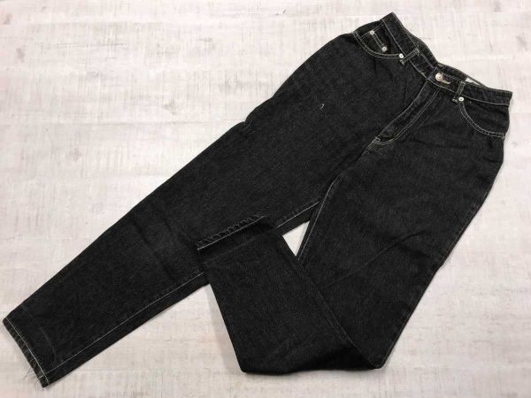 ラングラー Wrangler Gals オールド アメカジ テーパード ブラックデニム パンツ ジーンズ レディース 日本製 ジップフライ 30-4 黒拍卖