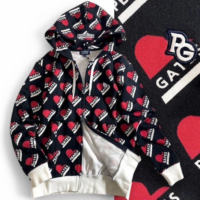 PEARLY GATES パーリーゲイツ 定価3万 スウェット フーディジャケット パーカー ゴルフウェア レディース 2162314 122 0 ▲034▼50214w06拍卖