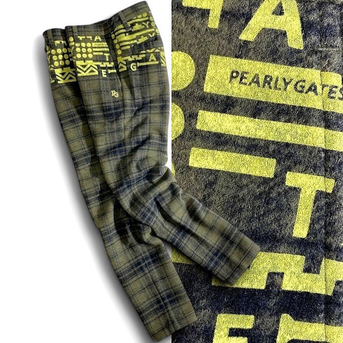 PEARLY GATES パーリーゲイツ 定価3.6万 ブリスタージャガード チェック ストレッチ パンツ ゴルフウェア 2231111 181 5 ▲040▼50207w02拍卖