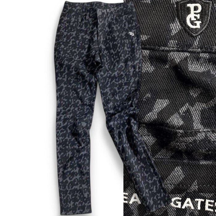 PEARLY GATES パーリーゲイツ 定価3.1万 コットン混 レオパード×千鳥 ストレッチ パンツ ゴルフ レディース 2231016 021 0▲035▼50225w06拍卖