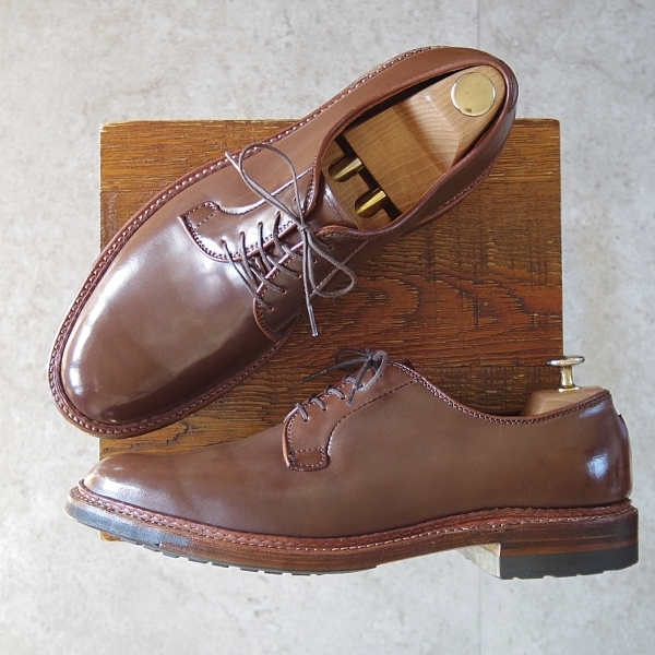 ★極美品★オールデン 9D【貴重★ラベロ色/コードバン/(ハワイ)Leather Soul別注】99020C/バリーラスト/プレーントゥ/茶/ALDEN★m953-8拍卖
