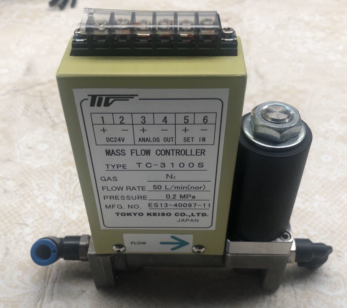 TOKYO MASS FLOW CONTROLLER TC-3100S 0.2Mpa拍卖