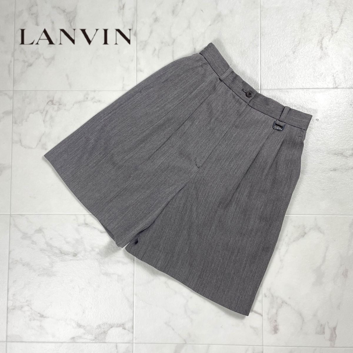美品 LANVIN golf ランバン ゴルフ ウール100% ショートパンツ ボトムス レディース ブラウン 茶 サイズM*YC757拍卖