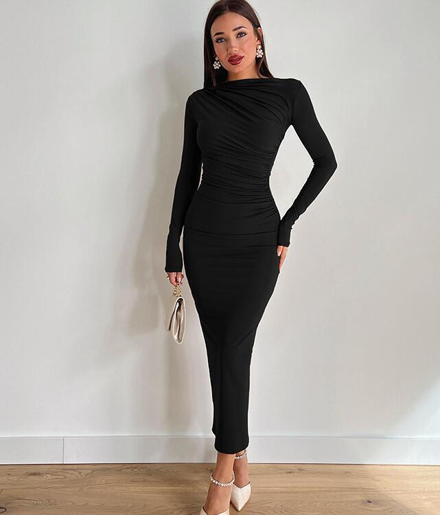 CY0310 レディースワンピース☆ 大人sexy ☆ 高品質 可愛い 人気 タイト 黒拍卖