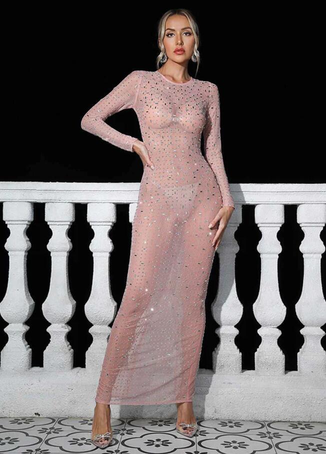 CY0310 レディースワンピース☆  大人sexy  ☆  高品質  美尻美胸美脚  二次会ドレス  透け感   ピンク拍卖