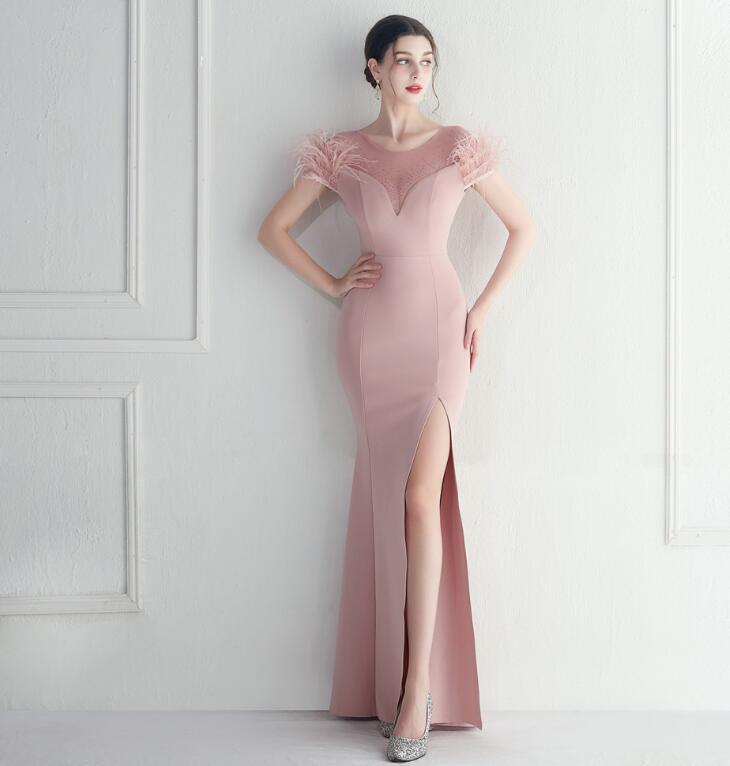 CY0315 レディースワンピース☆ 高品質 大人sexy ☆ 結婚式ドレス パーティ ロング丈 ピンク拍卖