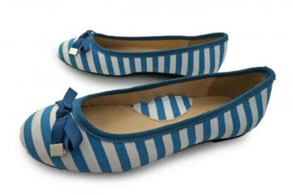 1円~L414新品Mullerリボン/ボーダーローヒールパンプスS22.5㌢♀拍卖