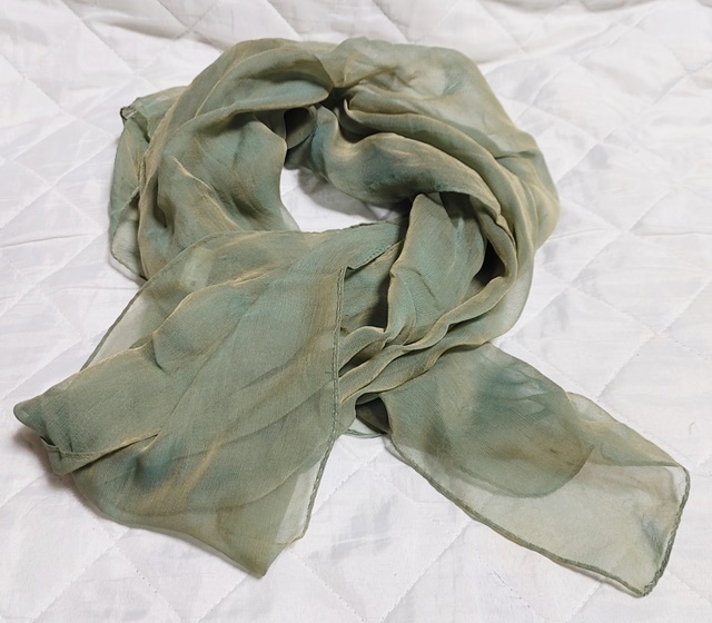 スカーフ ストール ショール マフラー 緑系 絹100%拍卖