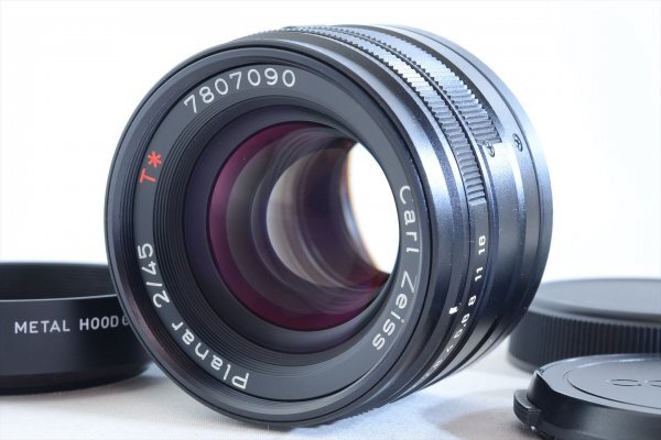 コンタックス CONTAX レンズ Planar T* 45mm F2 ブラック Gマウント 6479#J拍卖