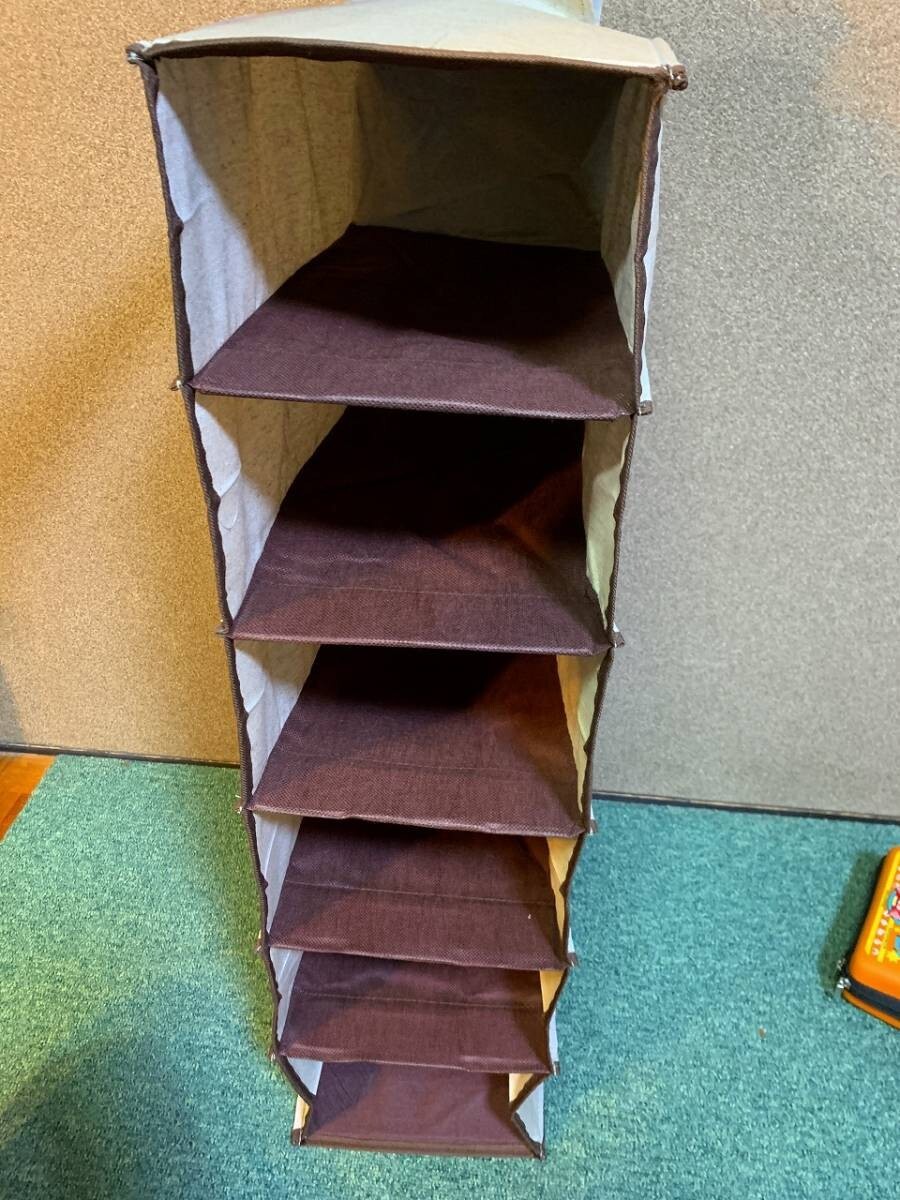 2個セット 壁掛け収納 6穴 縦12cm 横20cm 奥35cm 全長約80cm マジックテープ #mysa301拍卖