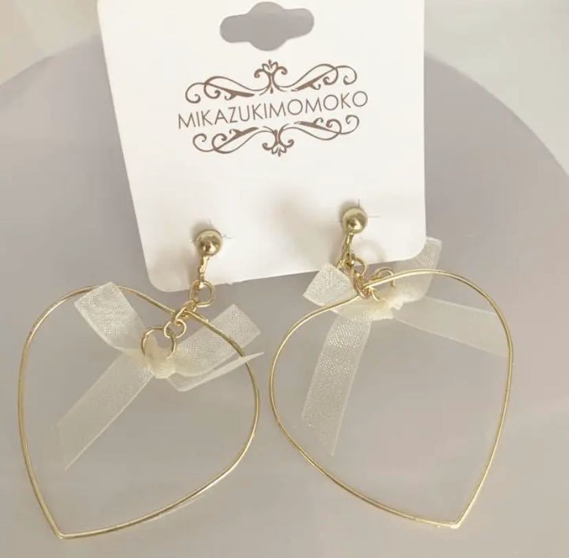 新品 イヤリング フープ ハート リボン拍卖