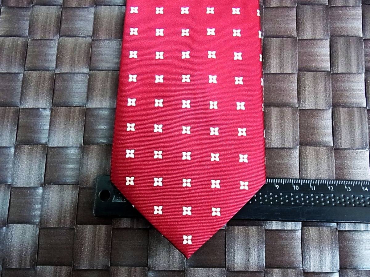 【特選】1094美品カルディアーネ「CALDIANE」ネクタイ【人気の中細ナロータイ】シルク100%/小紋拍卖