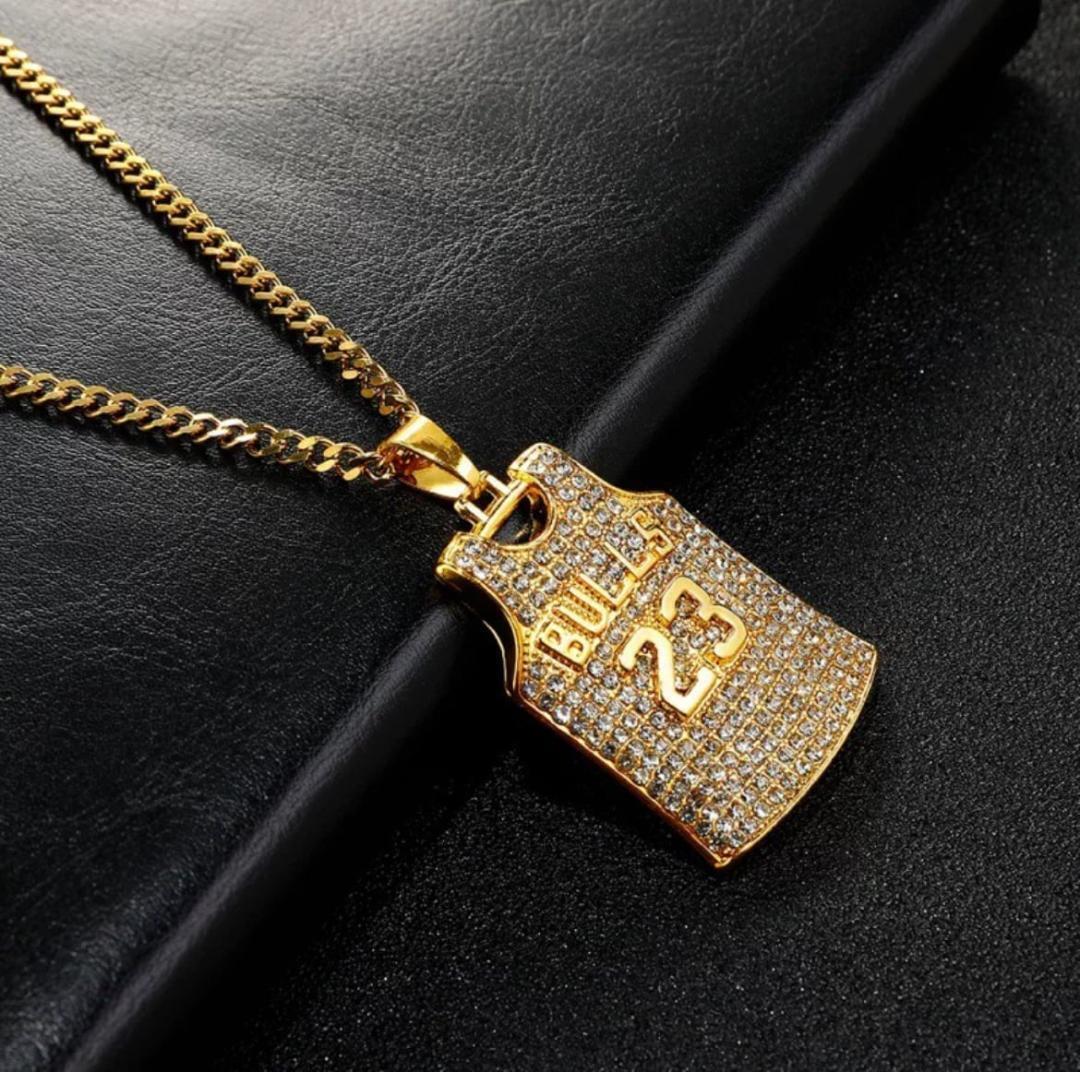 バスケゴールドネックレス ジョーダン ブルズ スラムダンク ジルコニア 23拍卖