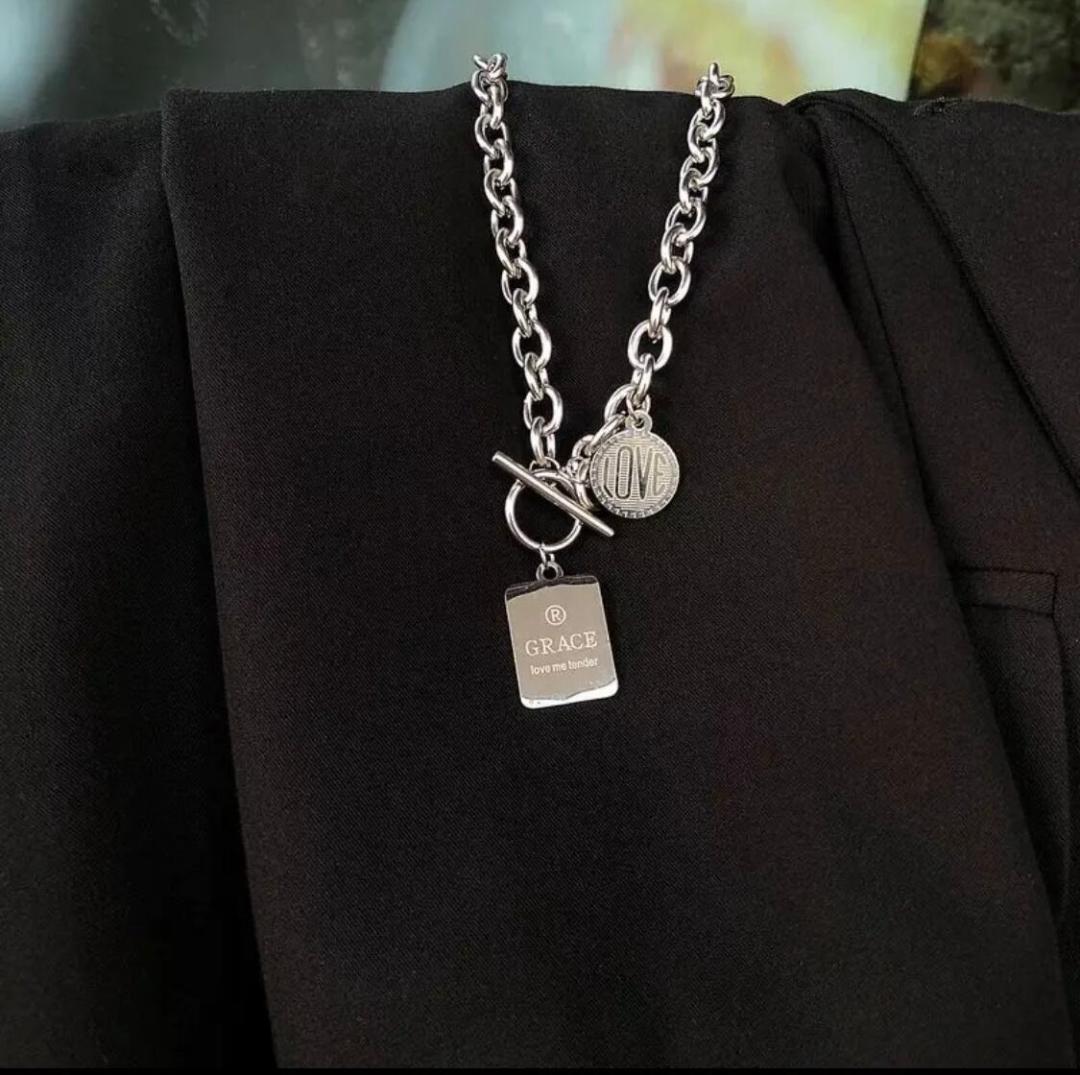 シルバーネックレス 硬貨 韓国 メンズ レディース オルチャン拍卖