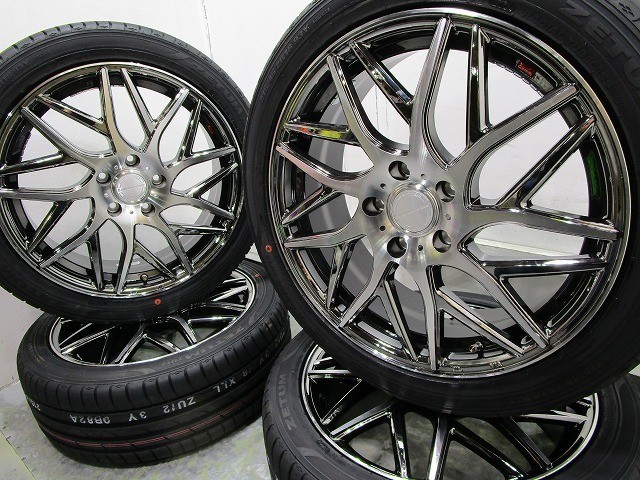 値下げ!! 18インチ レアマイスター 215/45R18 PCD:114.3 7J+53 ノア/ヴォクシー等に タイヤホイール4本セット 送料無料(GMA-0210)拍卖