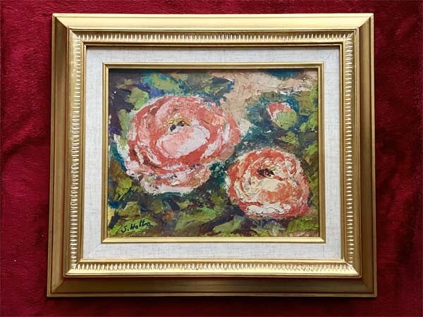 堀田清治●真作●ほった せいじ●油彩 直筆サインあり ■1899年生まれ■日展文部大臣賞 物故重鎮■大輪の花 牡丹■油絵 肉筆画拍卖