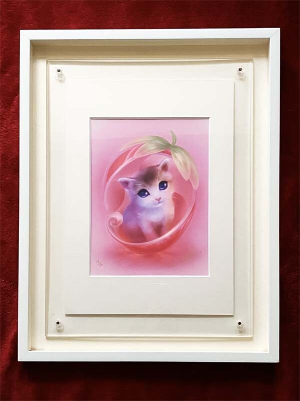 ★ SHU●真作●シュウ●ジクレー版画 15/50 直筆サイン有■可愛い動物■人気イラストレーター■子猫 ねこ■現代アート 不思議の国のアリス拍卖