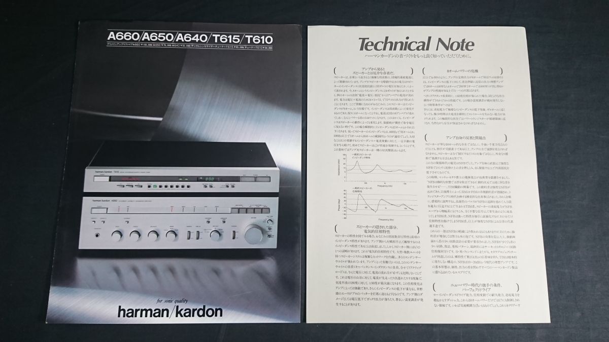 『harman/kardon(ハーマン カードン) プリメインアンプ A660 A650 A640/チューナー T615 T610 カタログ 1983年10月+テクニカル ノート』拍卖