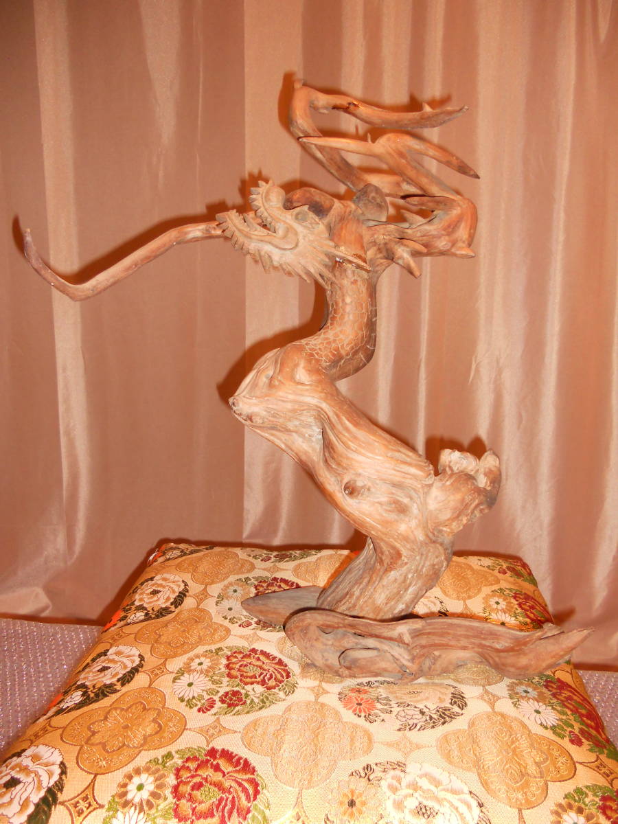 縁起物 彫刻 木彫り 明治大正 想像龍拍卖