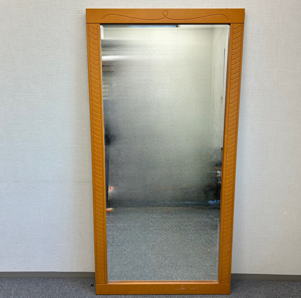 美品! 大型 姿見 ミラー 鏡 立掛け 木製フレーム W90×H180cm 全身鏡 インテリア 家具拍卖