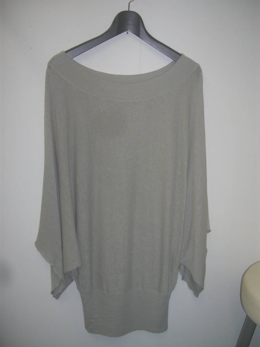 yoshie inaba(ヨシエイナバ) レーヨン/麻/ドルマンスリーブ/ニット/チュニック☆サイズ38(グレーベージュ系)拍卖