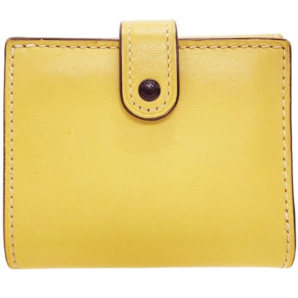 14866 コーチ 財布 スモール トライフォールド ウォレット レザー 革 イエロー 黄色 58851 COACH拍卖