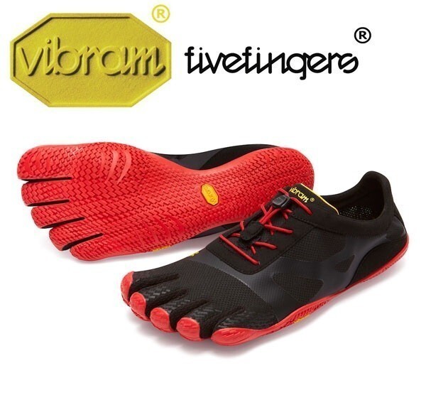 ★ビブラム★5本指シューズ メンズ ビブラムファイブフィンガーズ KSO EVO ジム トレーニング フィットネス 18M0701 Black/Red M44 Vibram拍卖