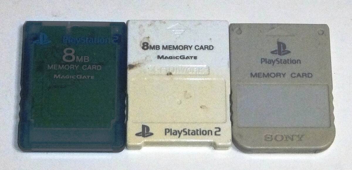 ■3枚セット SONY PlayStation PS1/2用 ソニー プレイステーション用 メモリーカード SCPH-1020/10020、他 ※動作未確認拍卖