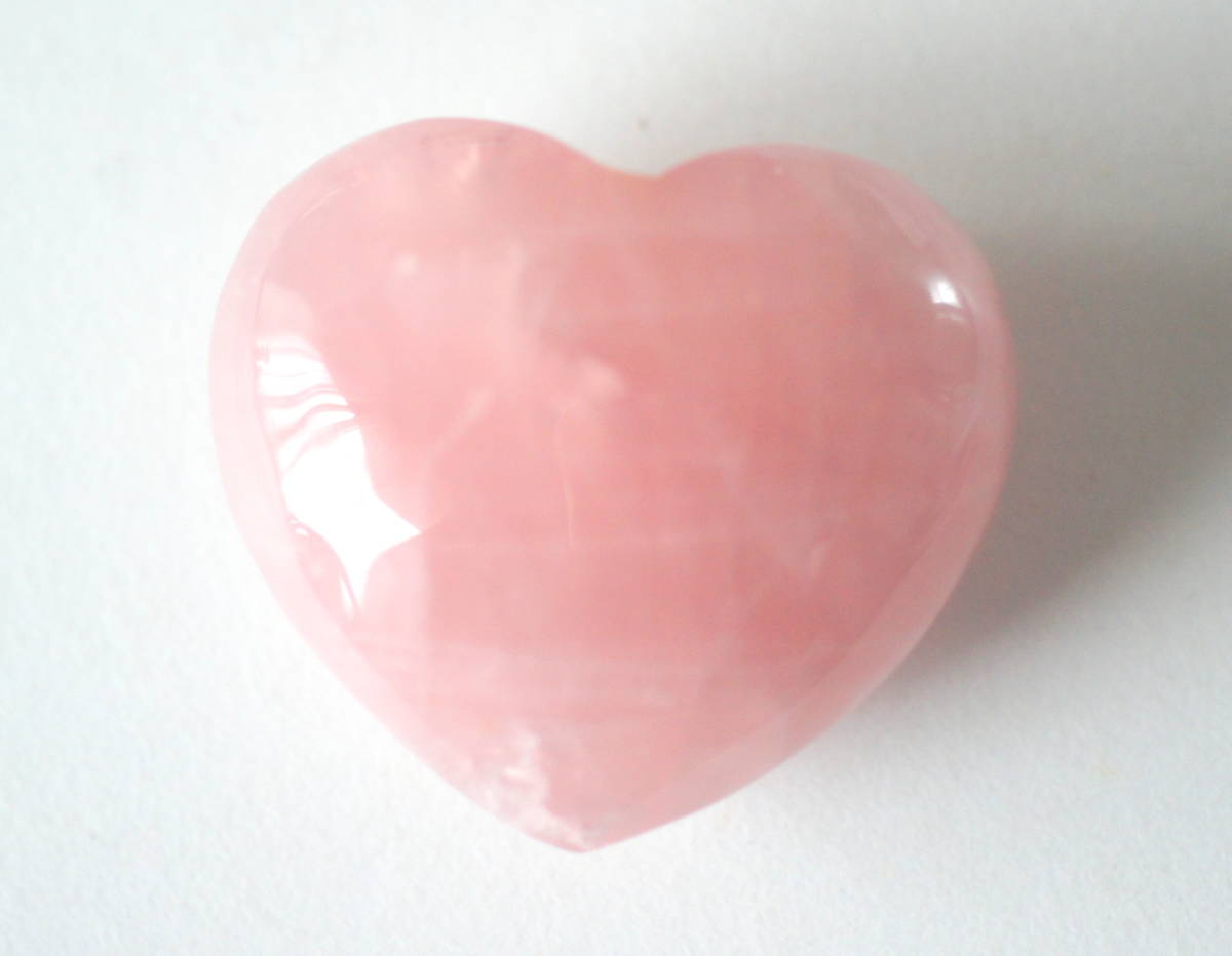 送料290円 天然石パワーストーン ハート型 ローズクォーツ 原石 磨き石拍卖